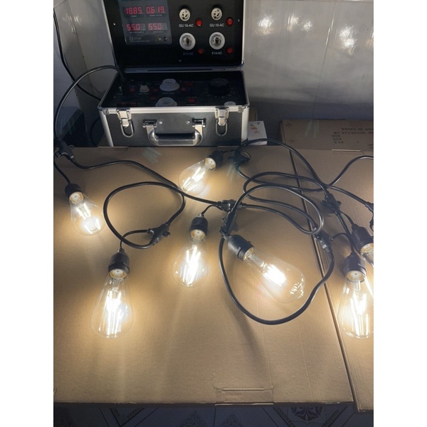 combo 10 bóng edison 4W , 10 bóng kèm dây 5M 10 đui , dây lõi đồng loại tốt chống nước