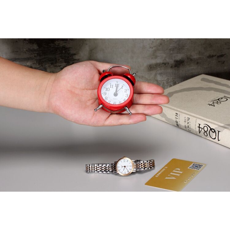Đồng hồ báo thức - Đồng hồ để bàn hình tròn mini đáng yêu cho bé kiểu báo thức