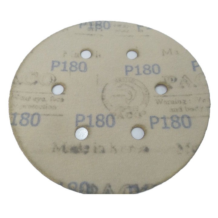 Giấy nhám tròn PACO 150mm , 6 lỗ, 15 lỗ màu vàng - Nhám Gold C750 chuyên chà xe hơi - hiệu PACO Hàn Quốc