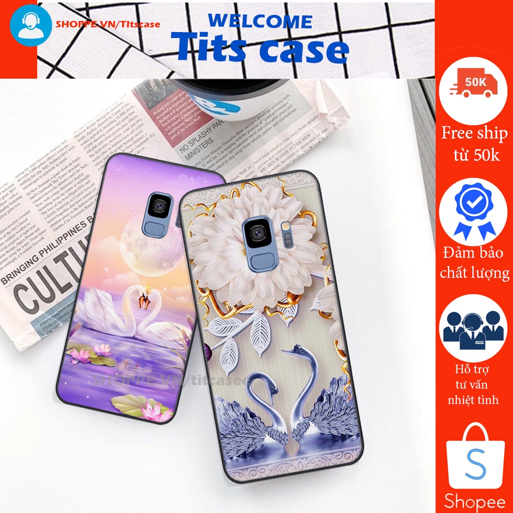 Ốp lưng Samsung Galaxy S9 in hình thiên nga,hoa may mắn, đặc sắc ĐỘC - LẠ - BỀN