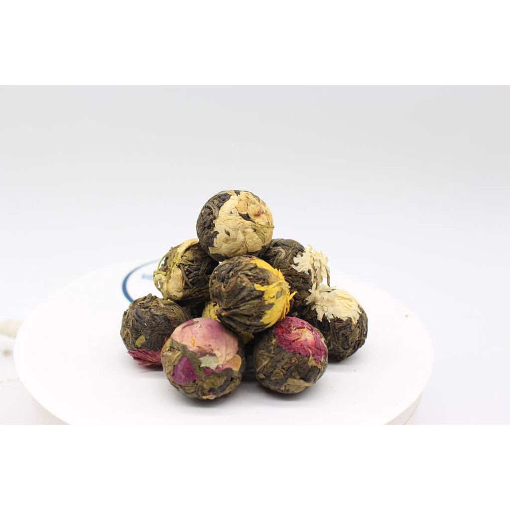 Trà phổ nhĩ nở hoa 1 viên dùng thử Tinh Hoa Trà Thảo Mộc Món Qùa Từ Thiên Nhiên