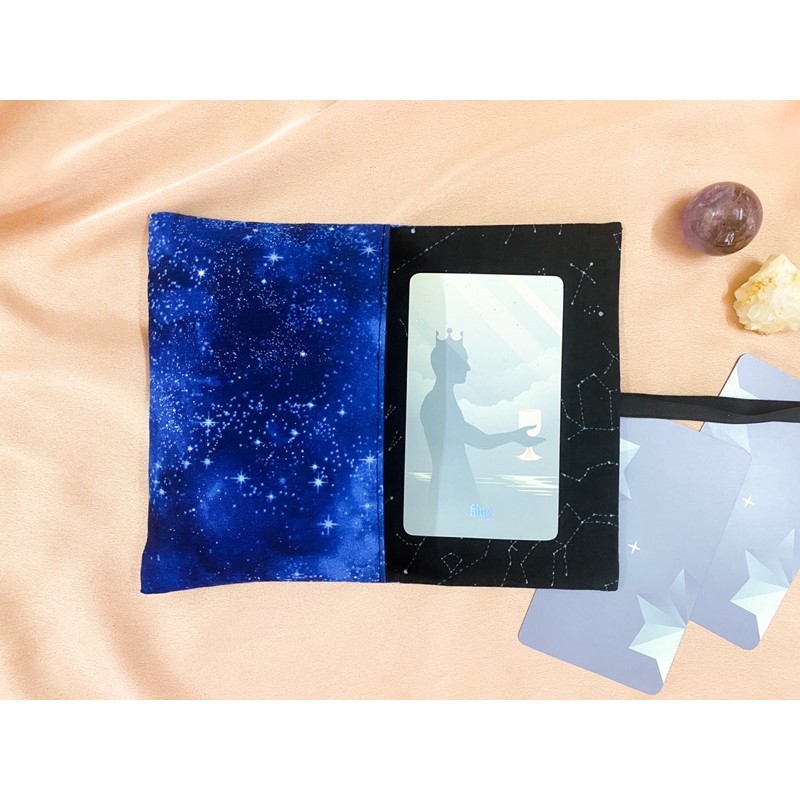 BLUE SPACE - Túi nắp ngắn đựng bài Tarot (dây ribbon đen)