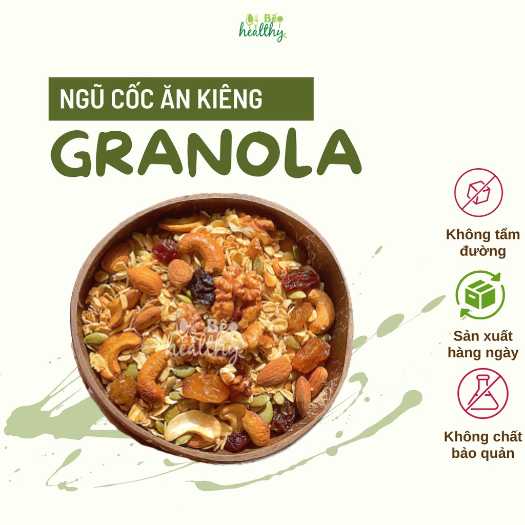 Granola ngũ cốc ăn kiêng không đường eatclean - Bếp Healthy