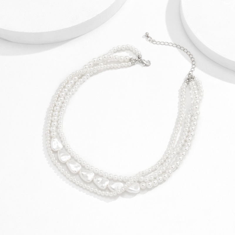 Vòng Cổ Choker 3 Lớp Đính Ngọc Trai Thanh Lịch Cổ Điển