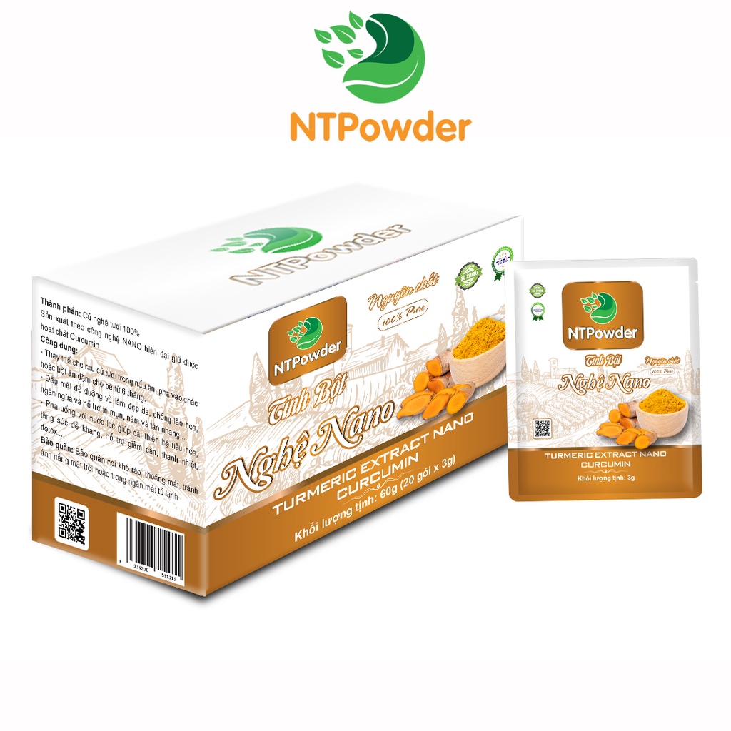 Tinh Bột Nghệ Nano Curcumin sấy lạnh nguyên chất NTPowder 60g - Nhất Tín Food