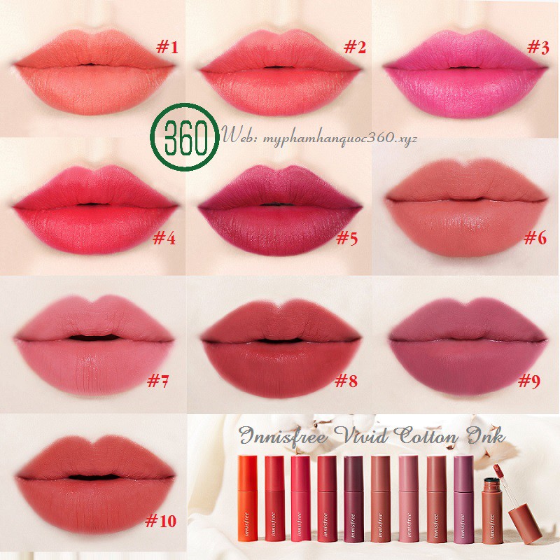 [màu mới] Son Kem Lì Innisfree Vivid Cotton Ink 4g | BigBuy360 - bigbuy360.vn