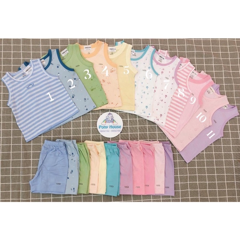 [FULL] Bộ Quần Áo Ba Lỗ Nous Đủ Mẫu Nu petit, nu doux, nu air (Size từ 6-9 Tháng đến 18-24 Tháng)