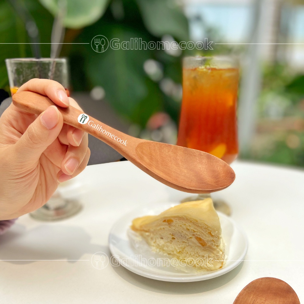 Thìa gỗ nhãn mộc ăn soup xuất khẩu 18x4,5cm | Longan wood Spoon Galihomecook TGN-5