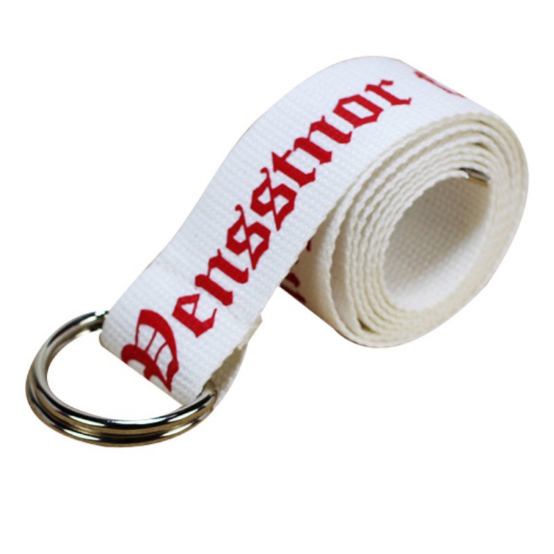 Thắt lưng canvas in chữ cá tính cho nữ