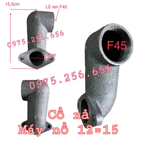 Cổ xả máy nổ 12=15 (S195=S1100)