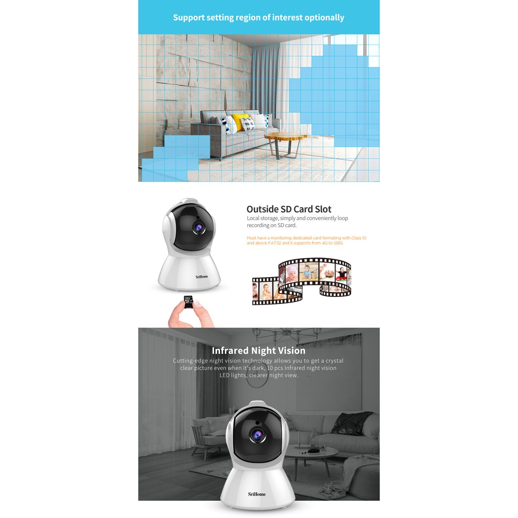 Camera Siêu Cao Cấp Độ Phân Giải 3.0 MPX Siêu Nét SRIHOME | BigBuy360 - bigbuy360.vn