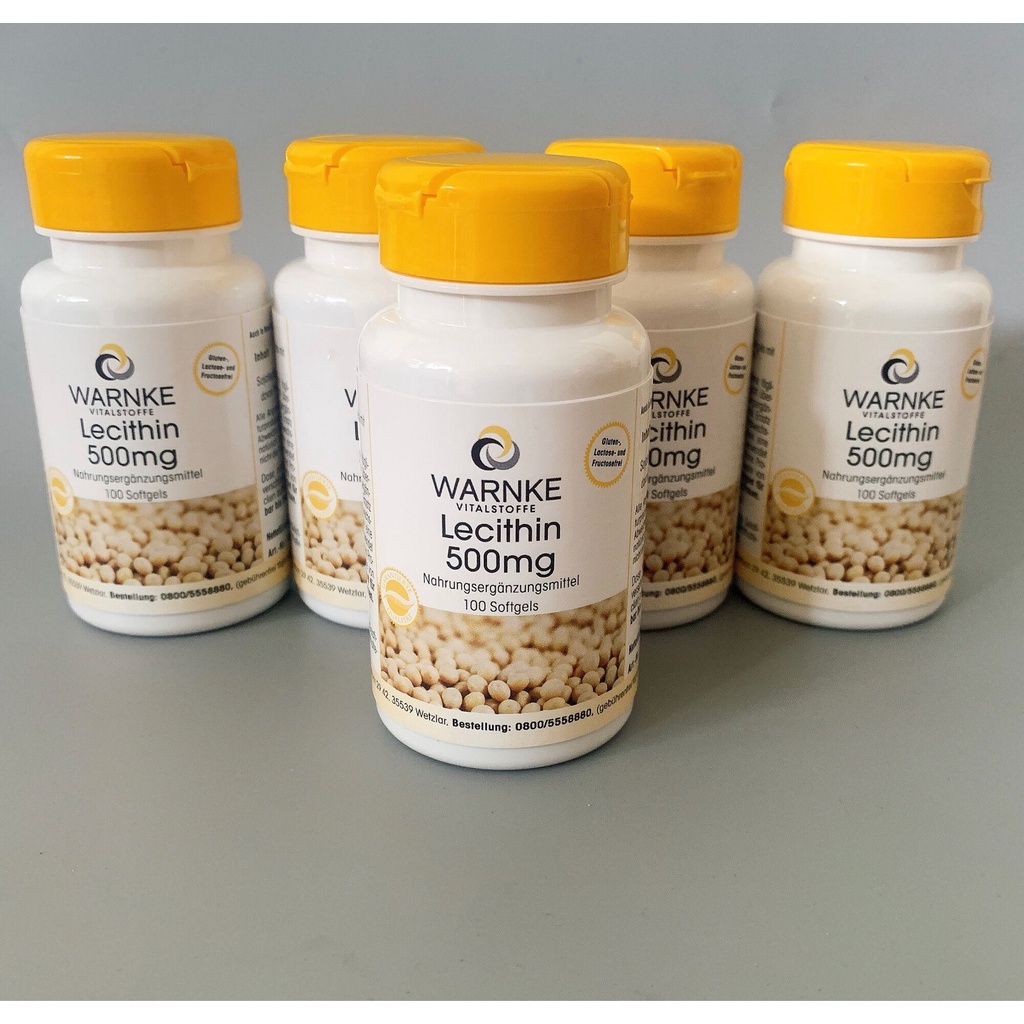 Mầm đậu nành Đức Warnke Vitalstoffe Lecithin 500mg tăng kích thước vòng 1, hỗ trợ làm đẹp da