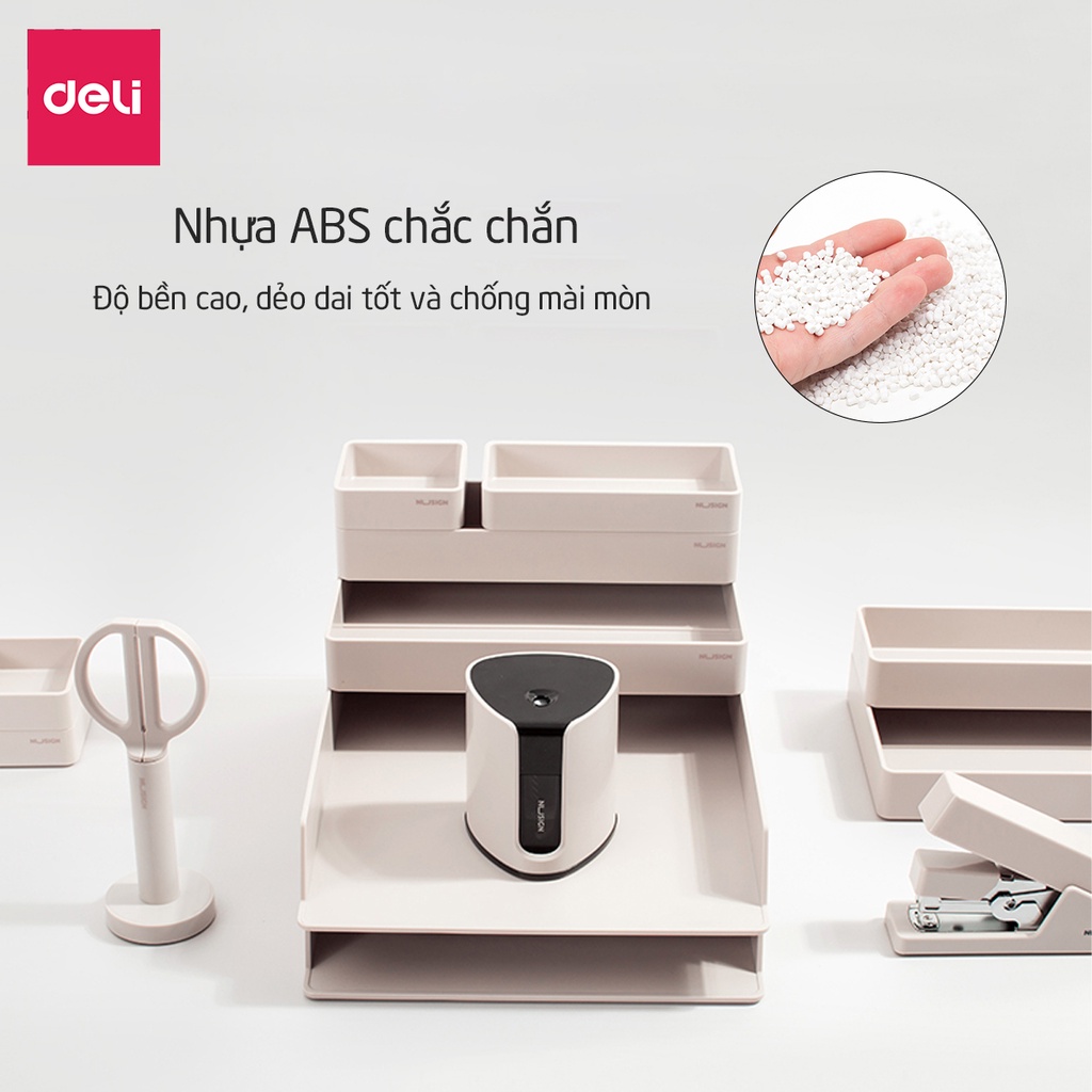 Kệ đựng đồ- sử dụng trong văn phòng, trường học Deli Nusign- thiết kế tối giản, trẻ trung- Trắng/Hồng/Xanh dương - NS001
