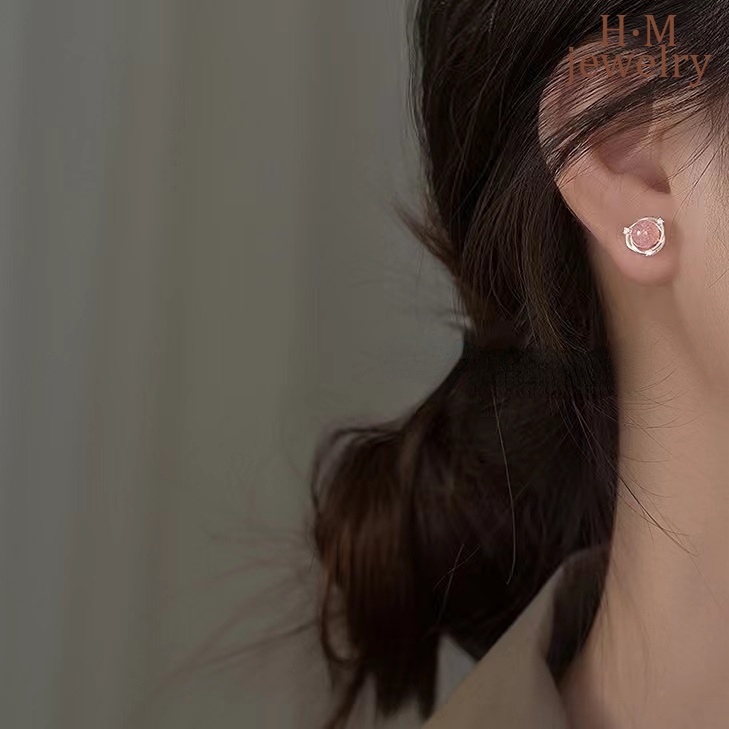 Bông Tai Mạ Bạc 925 Đính Đá Zircon AAA Đơn Giản
