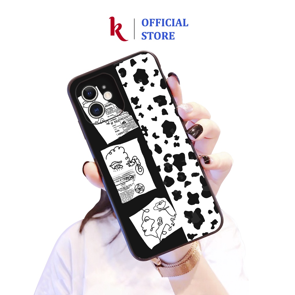 Ốp iphone lưng cứng bảo vệ cam hình bò sữa cực độc điện thoại 7 8 plus 6 6s x xs xr 11 pro max se2 12 mini 12 pro max