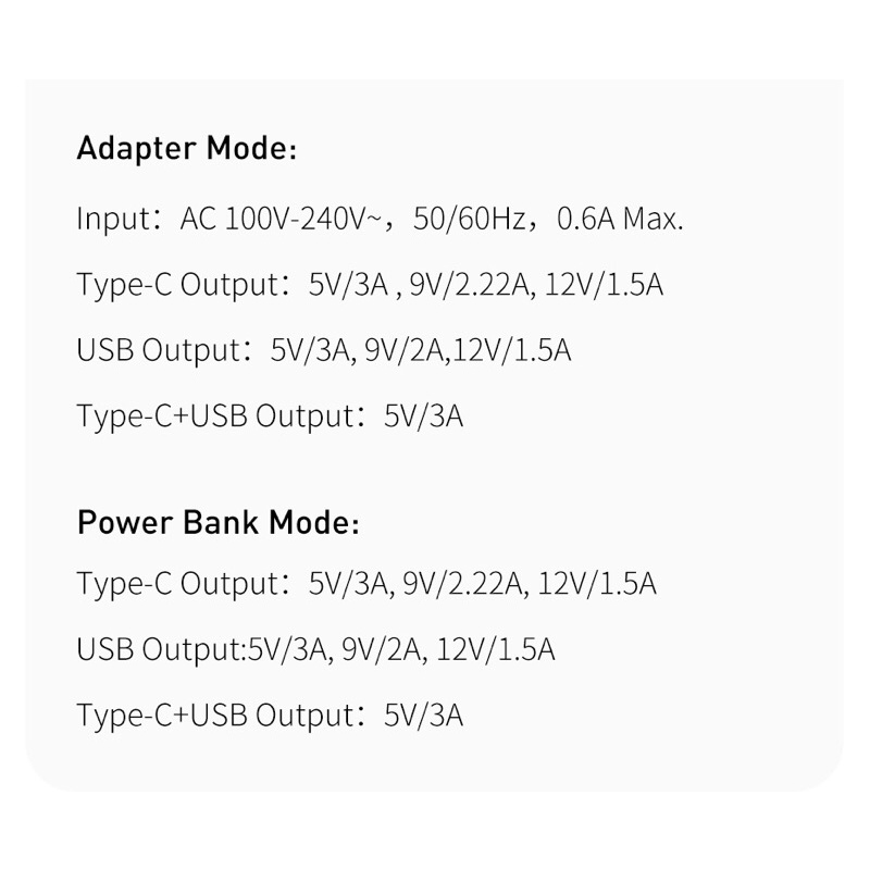 Củ sạc kiêm pin dự phòng baseus 10000mAh sạc nhanh 20w có 2 cổng USB và Type-C