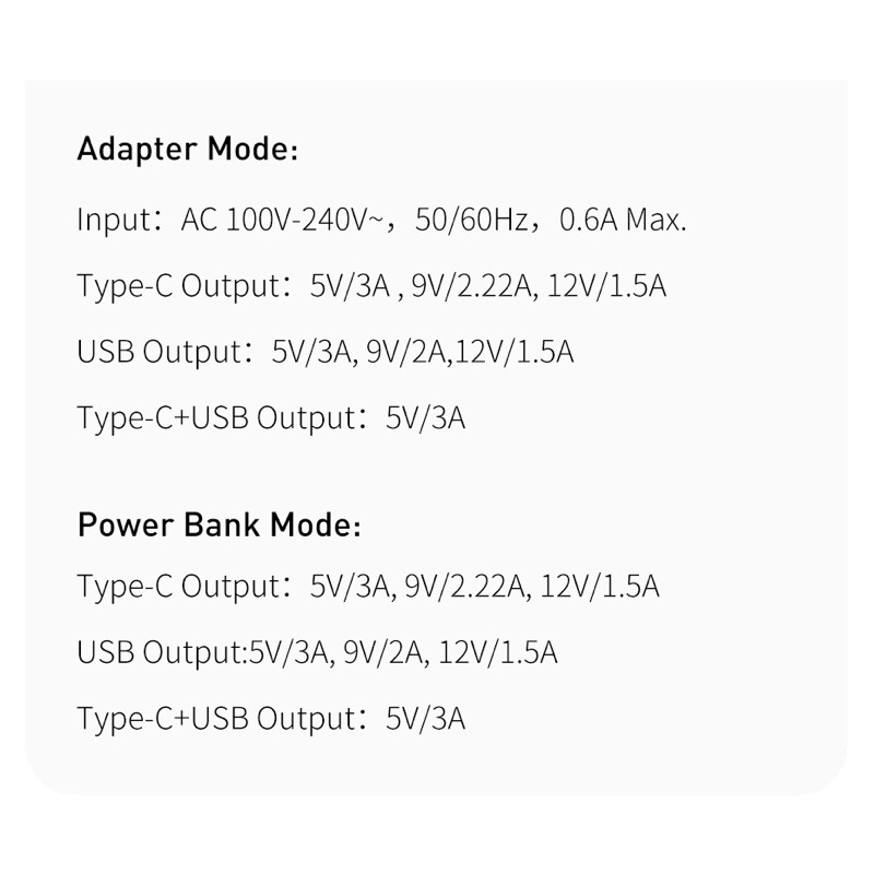 Củ sạc kiêm pin dự phòng baseud 10000mAh sạc 20w có 2 cổng USB và Type-C