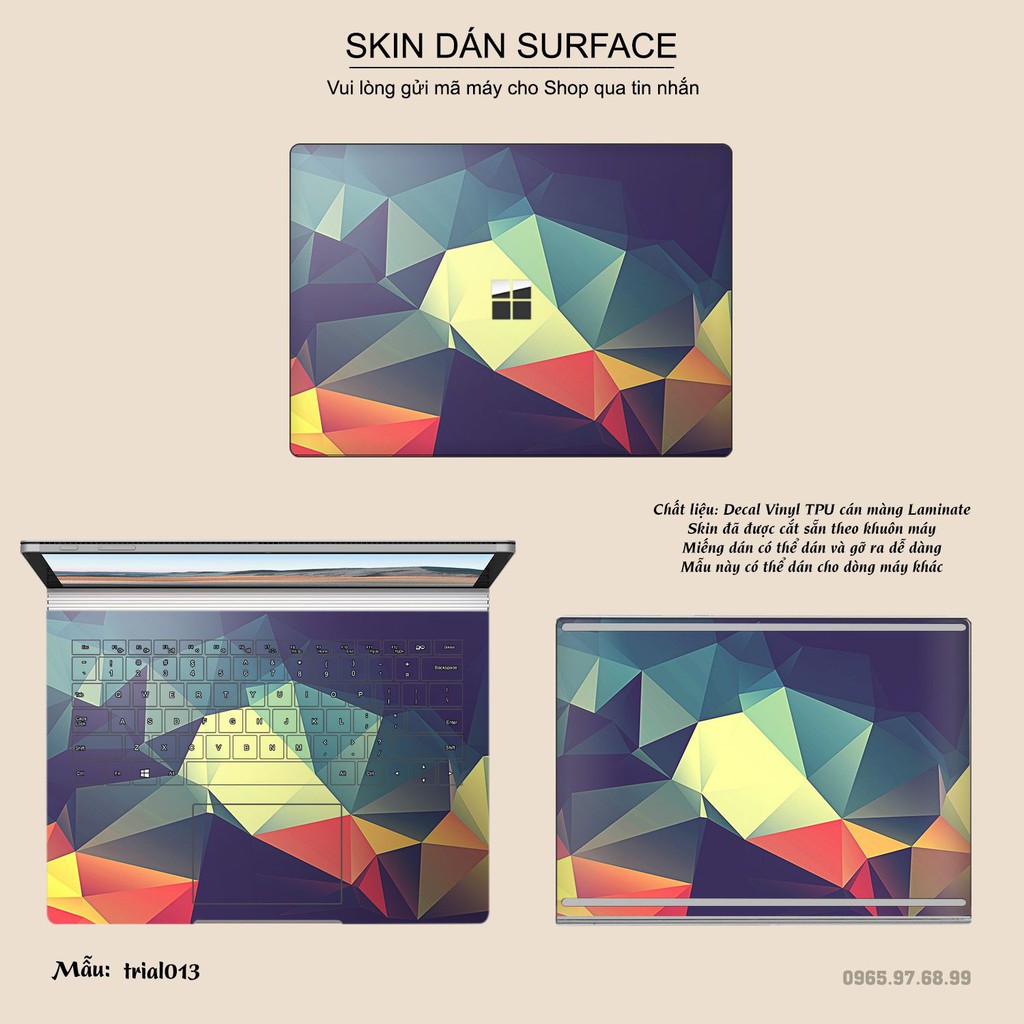 Skin dán Surface in hình Đa giác bộ 3 (inbox mã máy cho Shop)