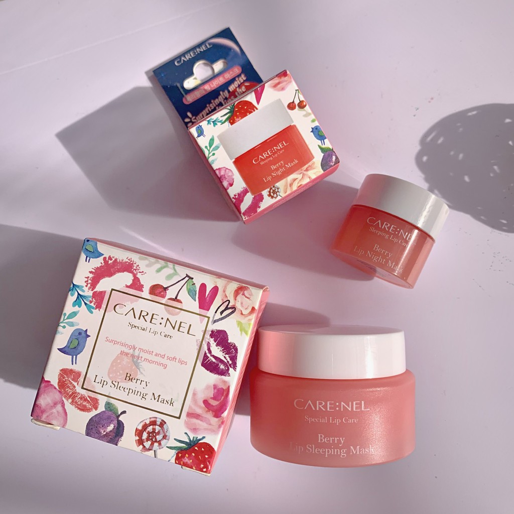 CARE:NEL Mặt Nạ Ngủ Môi Tẩy Tế Bào Chết Môi &amp; Dưỡng Ẩm Hương Dâu - Berry Lip Sleeping Mask