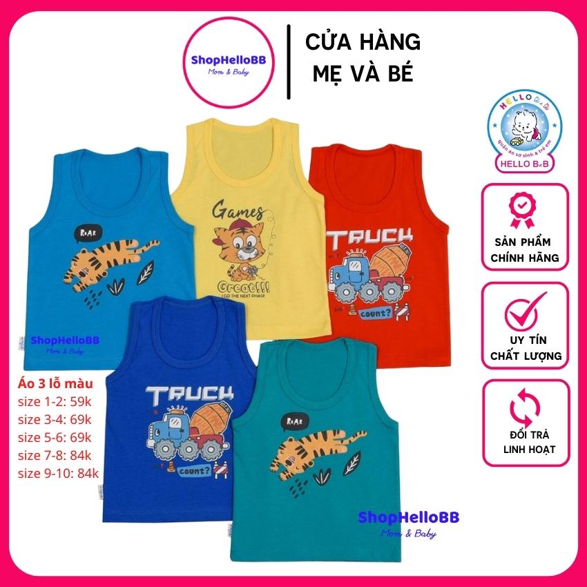 [Hello B&B] size bé 6-35kg ÁO 3 LỖ MÀU HELLO B&B - Hello BB | ShopHellobb