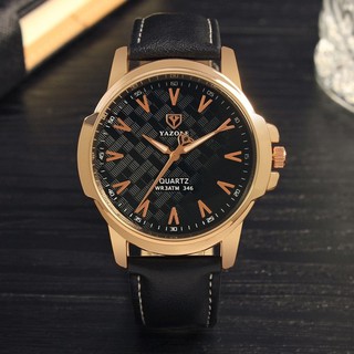 Đồng hồ nam dây da Yazole 346, độc đáo
