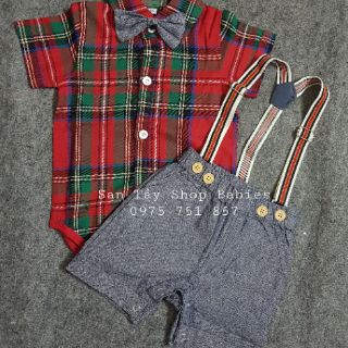 Bộ quần áo yếm khủng long cho bé
