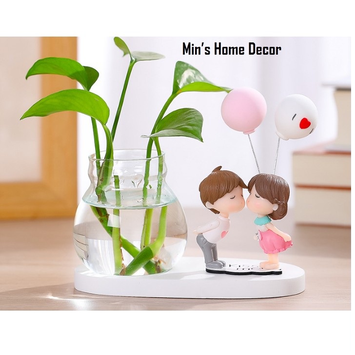 Chậu thủy sinh trồng cây mini để bàn, Lọ thủy tinh trồng cây thủy sinh, Bình thủy sinh