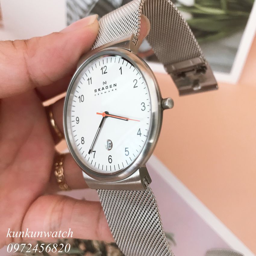 Đồng Hồ Nam Skagen SKW6025 Dây Thép Lưới 40mm Fullbox Hãng