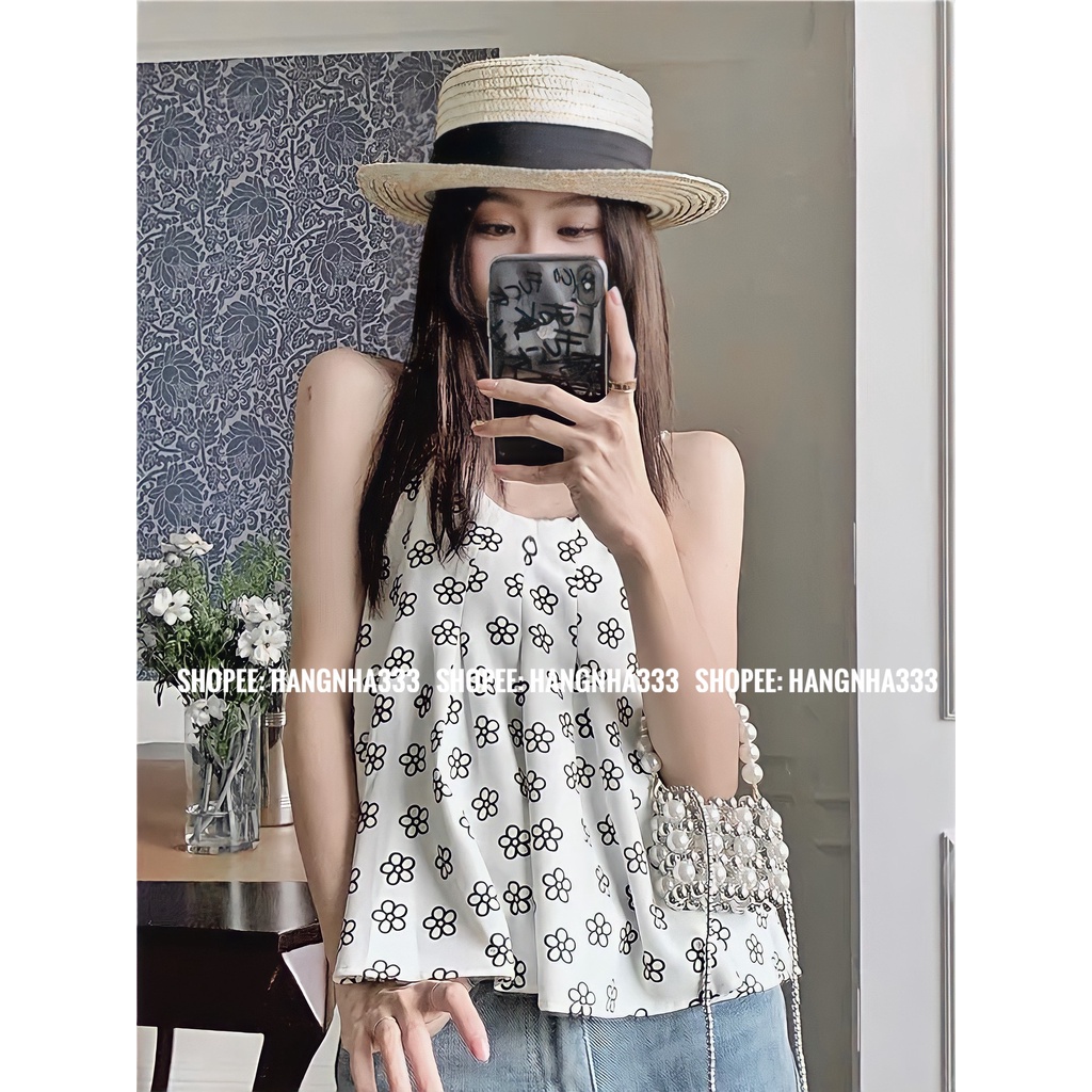 NEW || Set mặc nhà áo 2 dây form xòe kèm quần bí form ngắn cùng màu siêu xinh