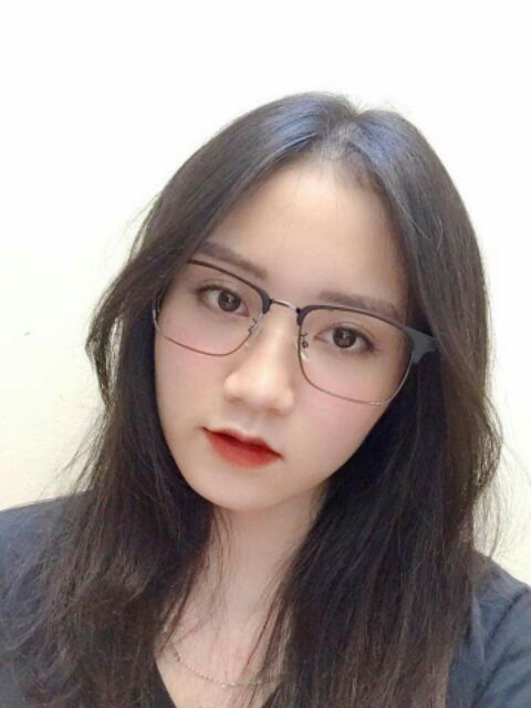 Gọng kính cắt vành form vuông nam nữ, Kính mắt nửa vành phản quang chống ánh sáng xanh FERADO