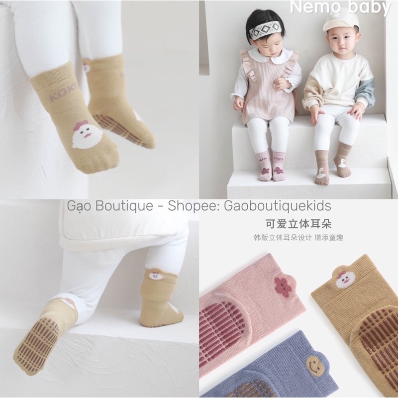 Tất cổ cao có đế chống trượt cho bé 0-5 tuổi, tất Nemo Baby