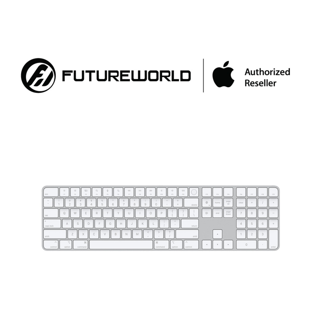 Apple Magic Keyboard with Touch ID and Numeric Keypad for Mac models with Apple silicon - US English - White Keys
