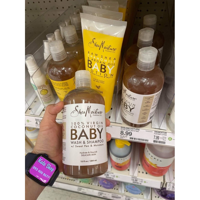 Tắm &amp; Gội Shea Moisture Baby - dừa / cúc (hàng nội địa Mỹ)