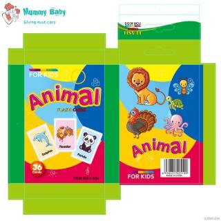 Paper Game Cognitive Learning Educational Toys English Cards Teaching Card Recognition Shape Animal Color