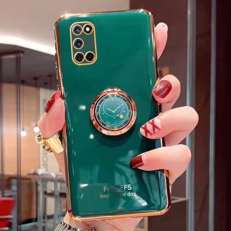Ốp Điện Thoại TPU Mềm Mạ Điện Có Vòng Đỡ Cho OPPO F11 F11 Pro A94 4G A93S A93 5G A93 4G A92S A91 A74 5G A74 4G A72 5G