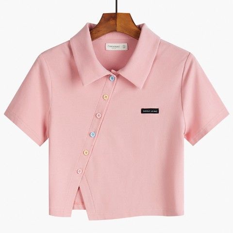 Áo polo Ngắn Tay Thoáng Khí Phong Cách Hàn Quốc Thời Trang Mùa Hè Cho Nữ