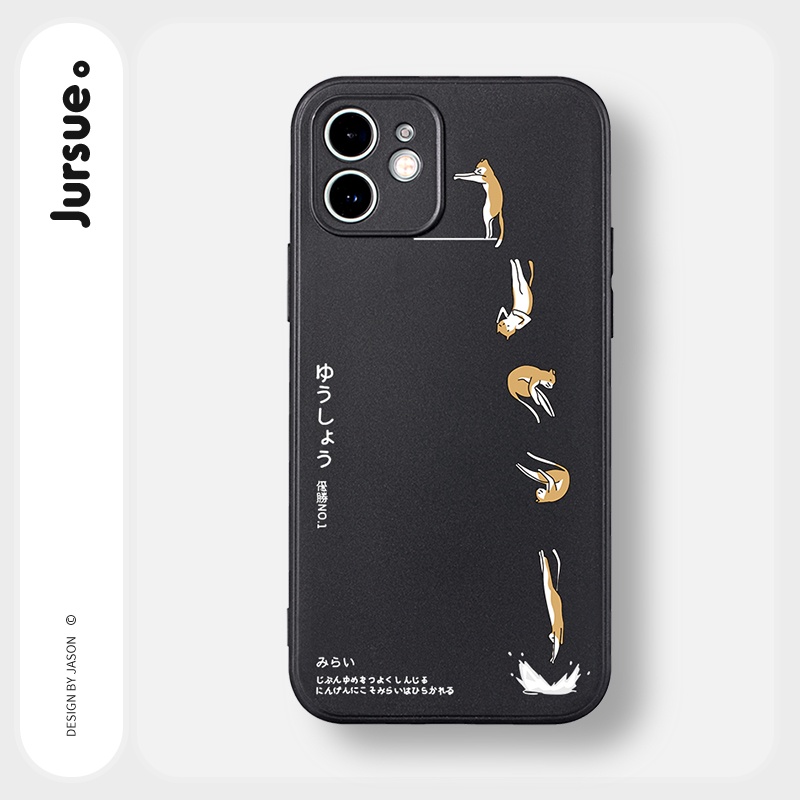 Ốp lưng JURSUE hoạt hình cặp đôi dễ thương đẹp cho iPhone 13 12 11 Pro Max SE 2020 X XR XS ip 8 7 6 6S Plus kute Y363