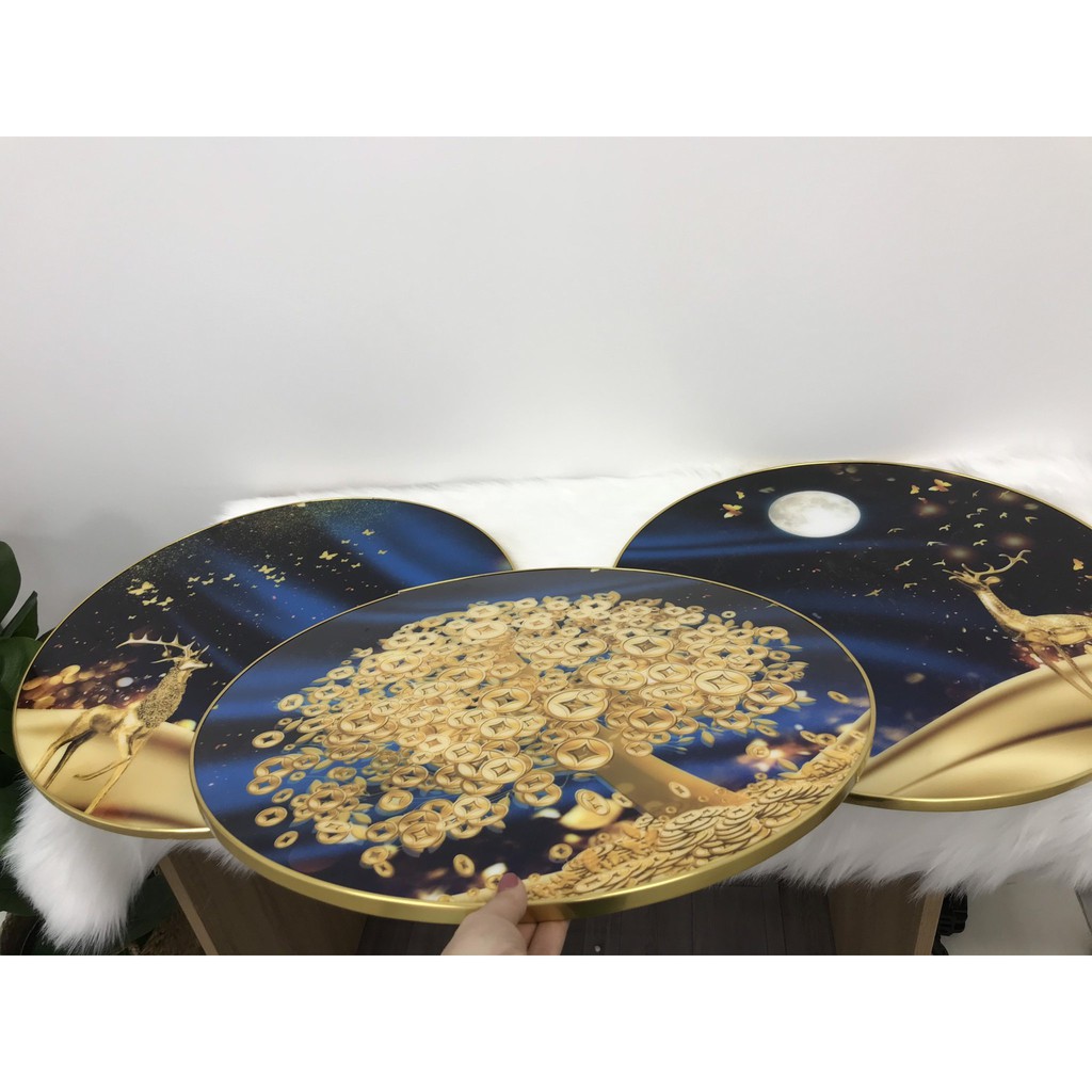 Tranh Tráng Gương Treo Tường Pha Lê Cao Cấp - Tranh Bộ GD2