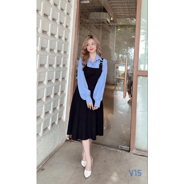 SÉT YẾM FORD PHỐI ÁO SƠ MI LỤA TINH TẾ CỰC XINH PU (HÀNG QUẢNG CHÂU)