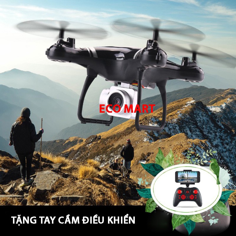 Flycam mini KY101 – Máy bay chụp ảnh Selfie, kết nối Wifi với điện thoại + Tặng tay cầm điều khiển từ xa