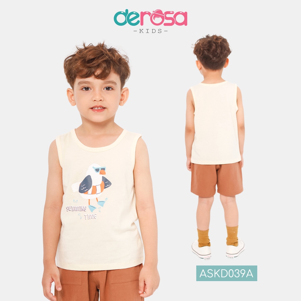 Áo ba lỗ cho bé trai DEROSA KIDS chất liệu Cotton 039-041-043 cho bé 2-6 Tuổi