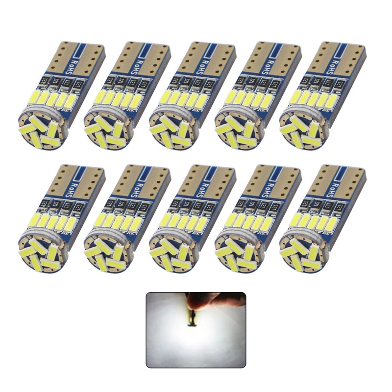 Set 10 Bóng Đèn LED T10 12V 4014 15SMD Dành Cho Ô Tô