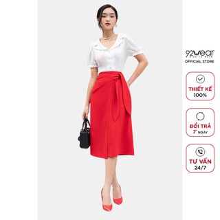 Chân váy dài nữ 92WEAR đủ màu, đủ size, vạt phối JDA0902
