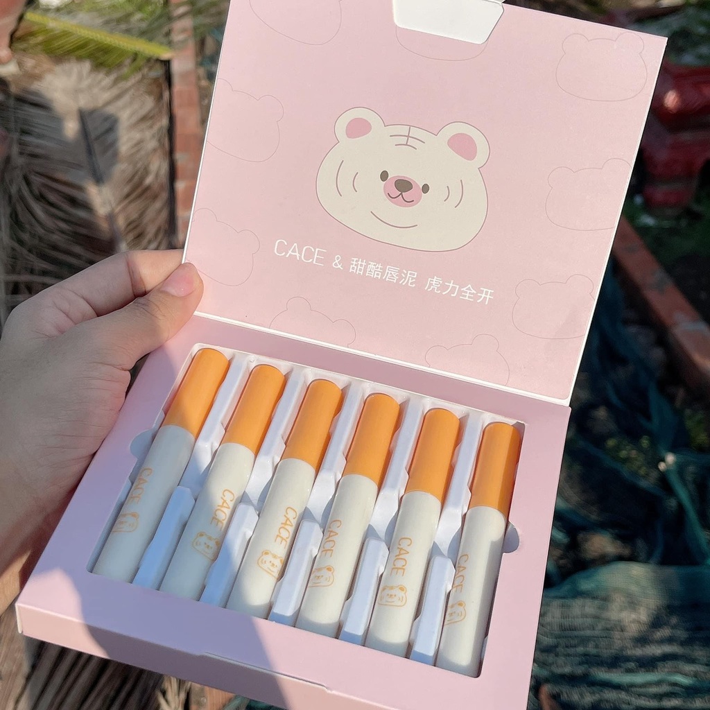 Set 6 cây son kem CACE gấu mẫu mới
