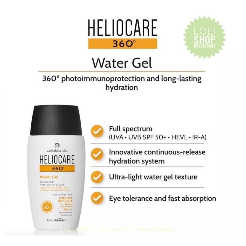 Heliocare Kem Chống Nắng (KCN) Heliocare 360 Water Gel SPF 50+ - 50ml