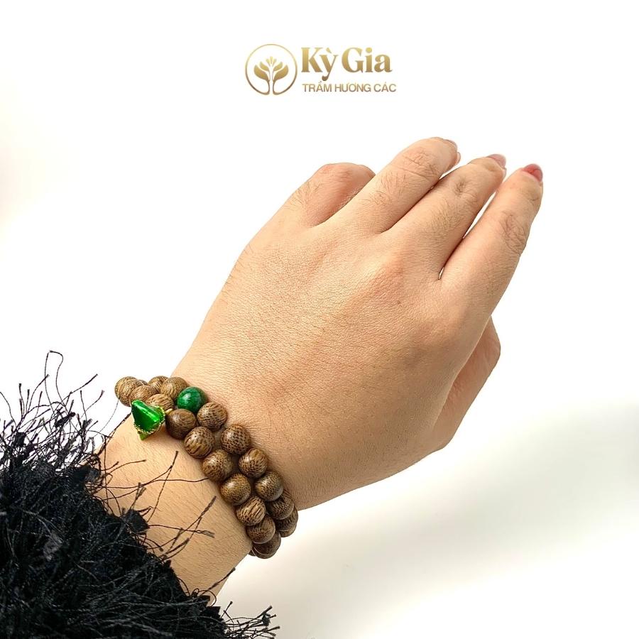 Vòng Tay Trầm Hương Tốc Việt Phối Charm Bánh Ú Phỉ Thúy 8 Li 54 Hạt Kỳ Gia Trầm Hương- May Mắn- Cát Tường