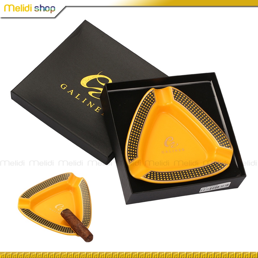GALINER M03 - Gạt Tàn 3 Điếu Lớn, Chất Liệu Sứ Cao Cấp, Phong Cách Châu Âu Sang Trọng