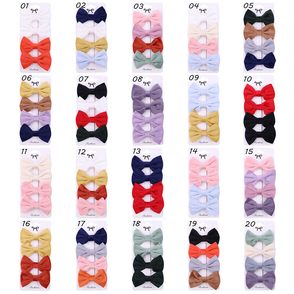 Set 4 kẹp tóc nơ KIDSBOWS họa tiết kẻ sọc thời trang cho bé gái