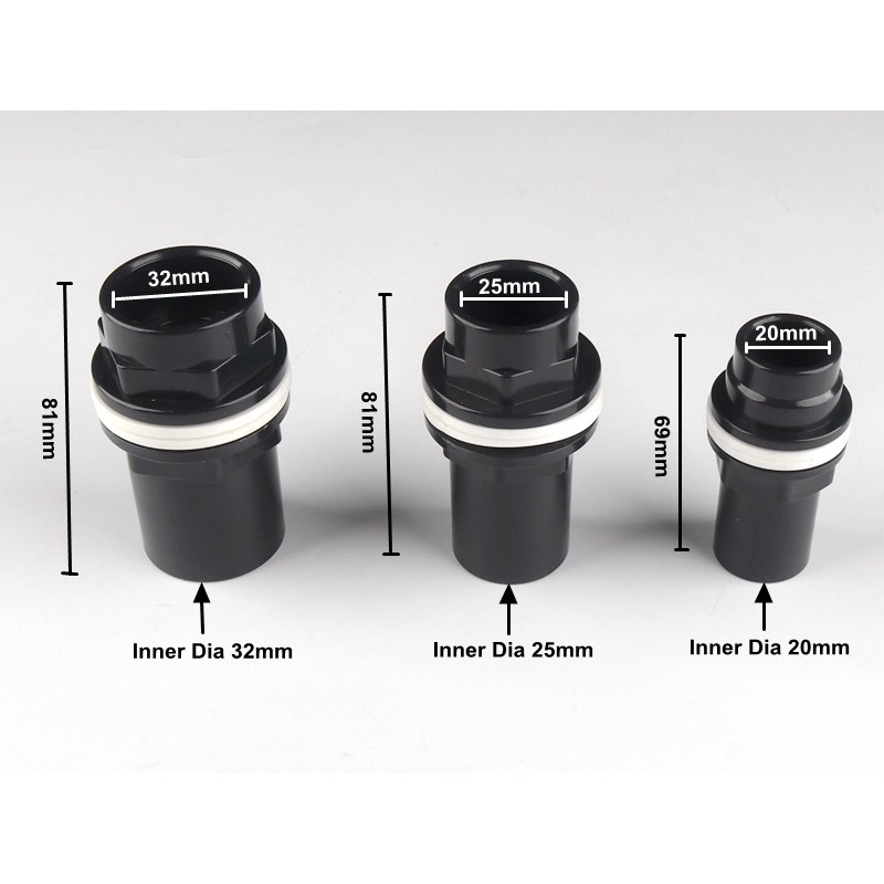 Đầu nối ống thẳng làm từ PVC 20-50mm màu xanh lam / trắng / đen cho bể cá cảnh chất lượng cao