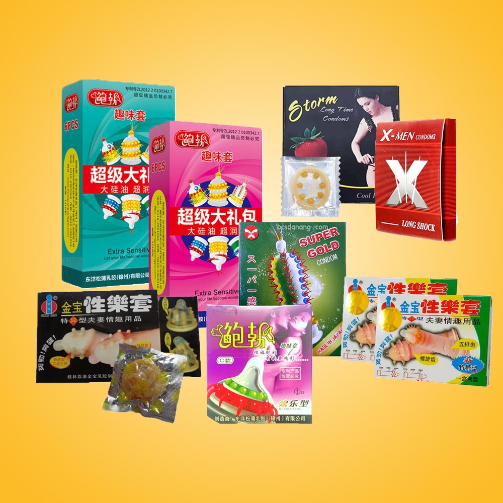 Bao cao su đủ mẫu tùy chọn có gai bi